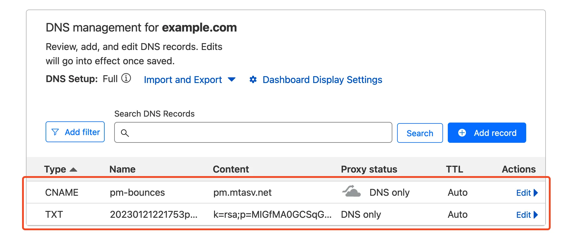 向 Cloudflare 域名添加 DNS 记录的图像