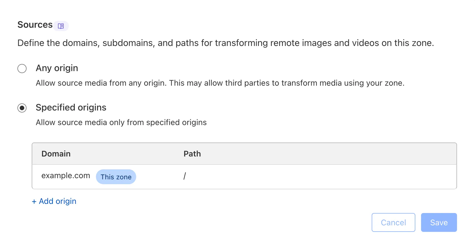 从 Cloudflare 仪表板启用允许的 origin