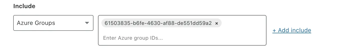 在 Cloudflare One 中输入 Azure 组 ID
