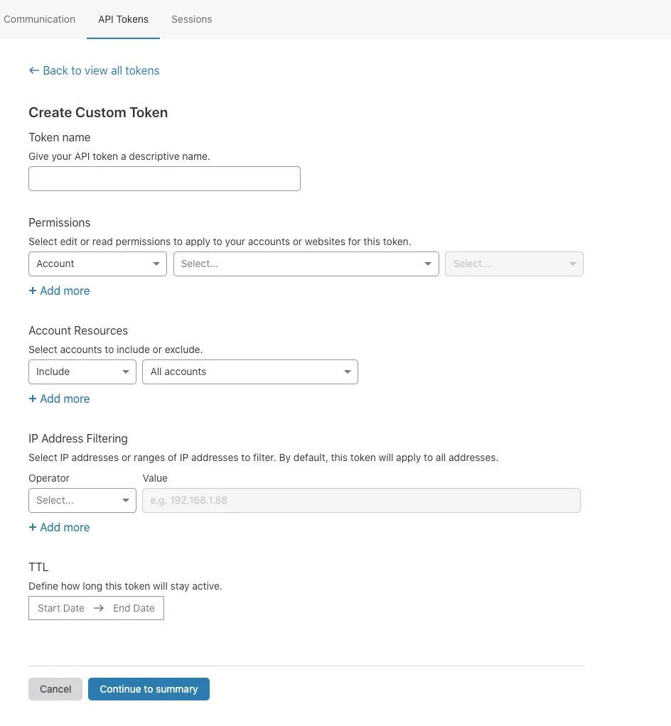 Create Custom Token 页面