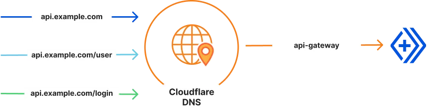 自定义域名遵循标准 DNS 排序和匹配逻辑