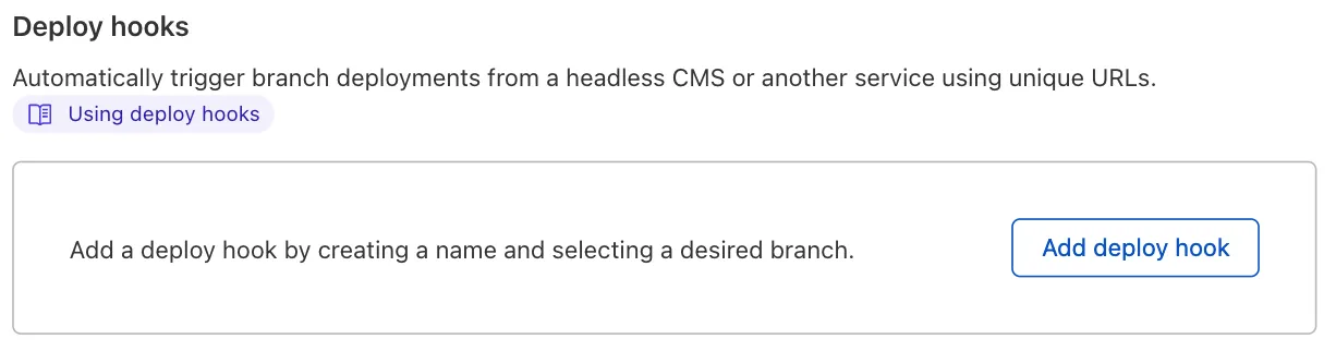 在 Cloudflare 仪表板上添加 deploy hook