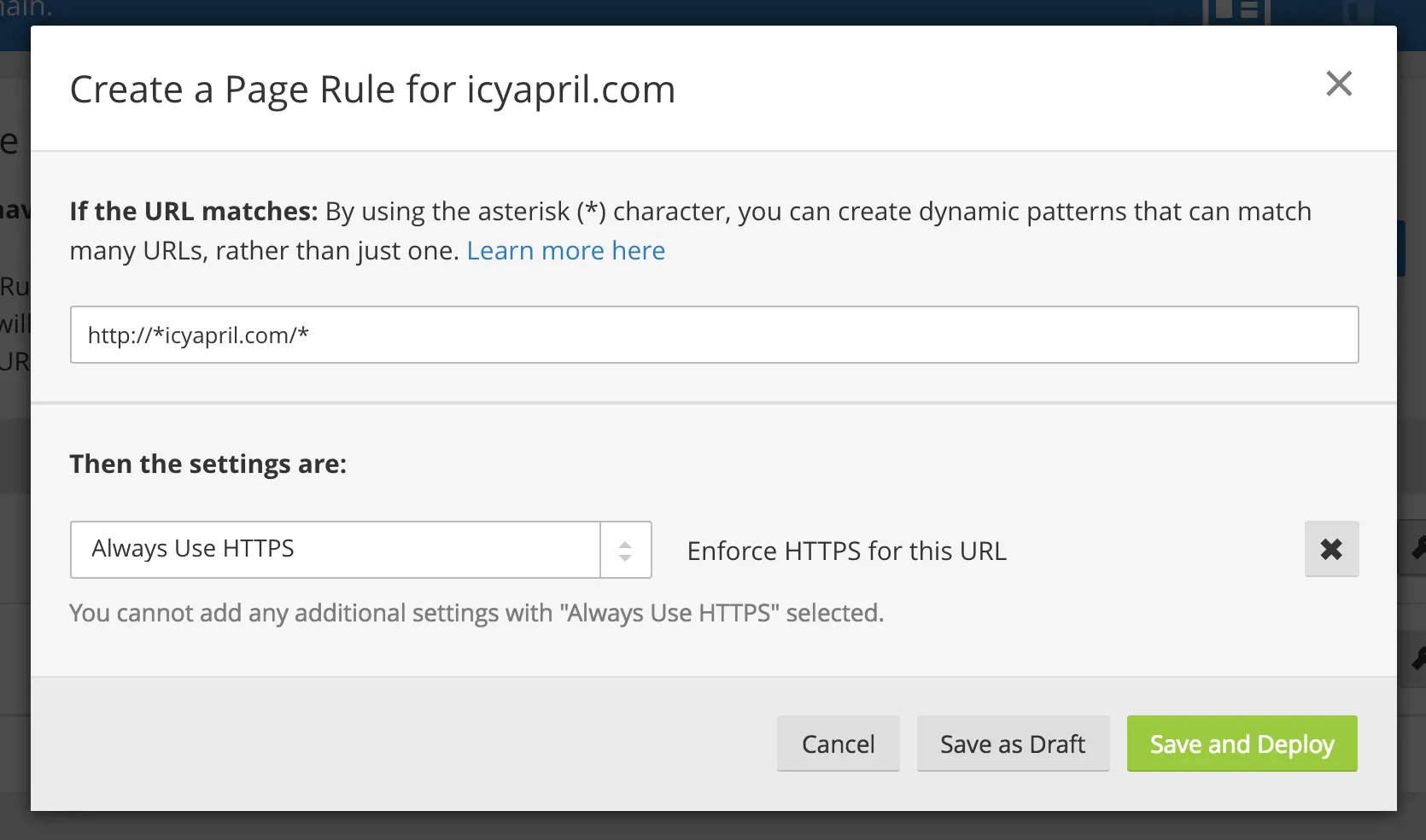 创建页面规则以确保您的 WordPress 网站通过 HTTP/2 正确加载