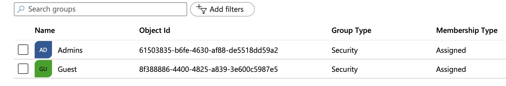 在 Azure 仪表板上查看 Azure 组 ID