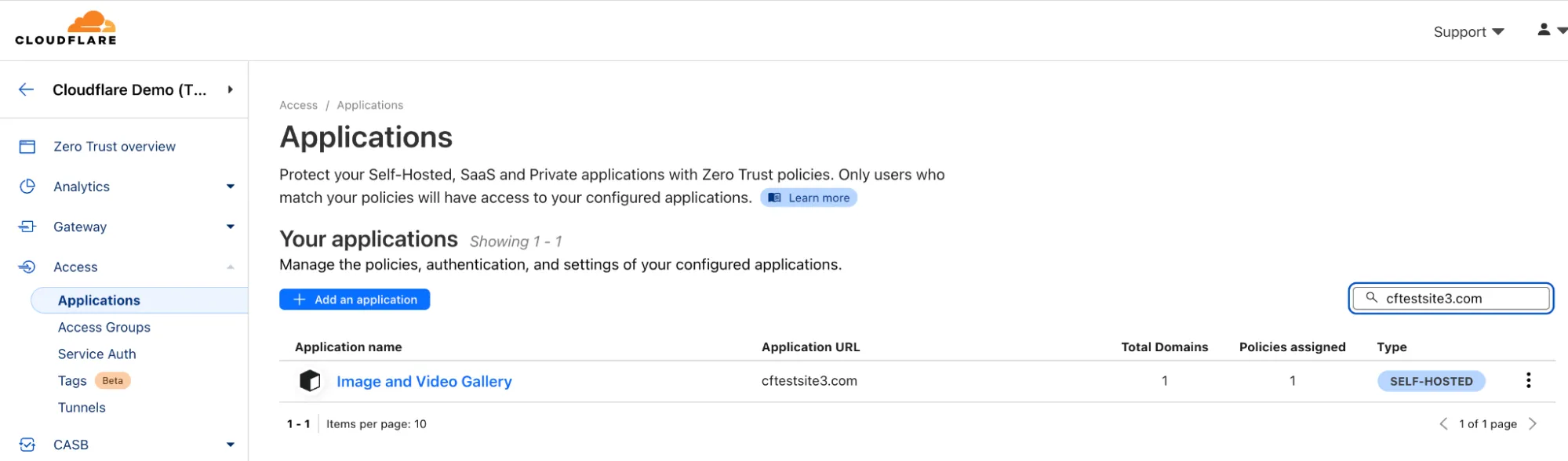 Cloudflare Access 允许创建应用程序策略以保障应用程序访问的安全。