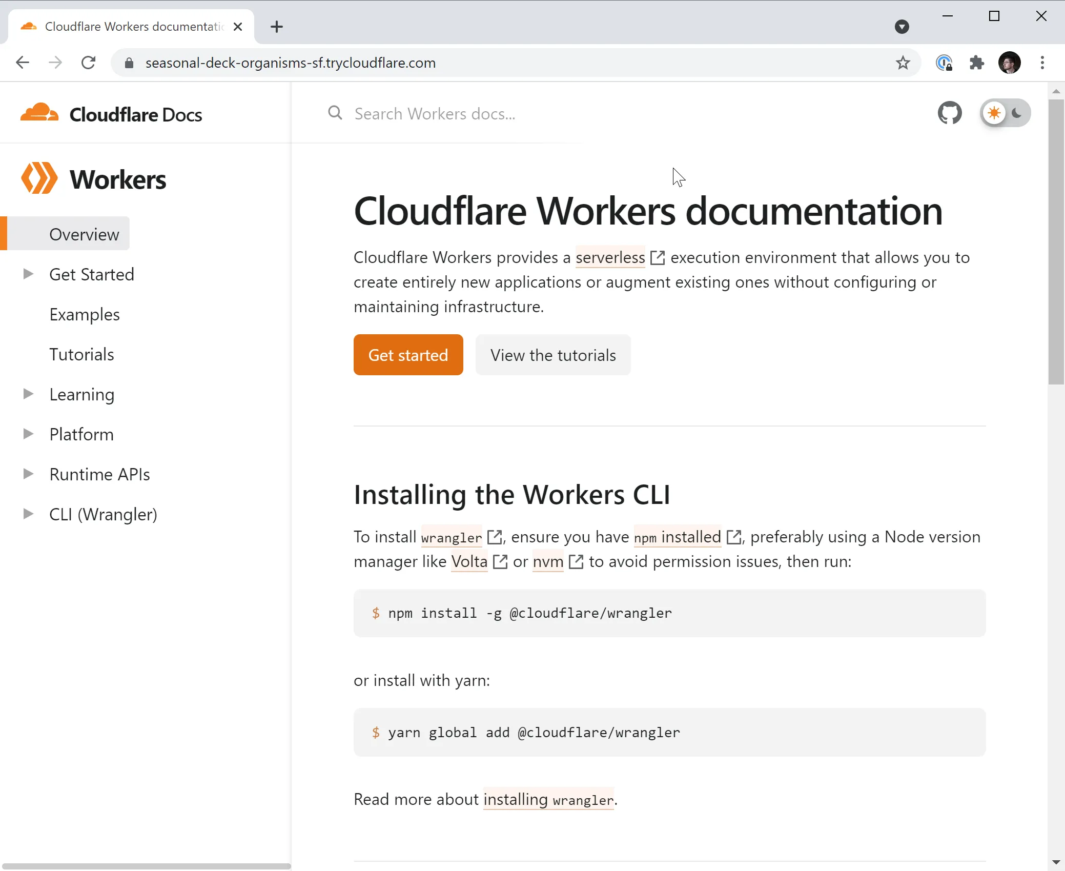 Cloudflare Tunnel 示例呈现随机生成的 URL