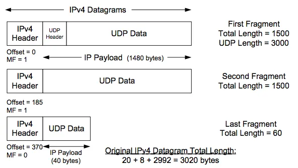 显示 UDP 数据报及其各种组件的图表。